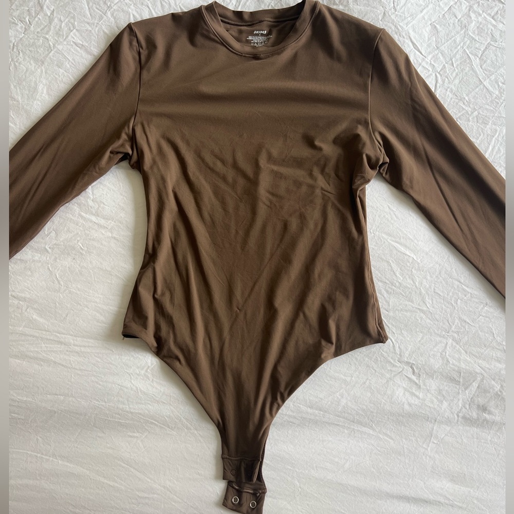 SKIMS Brown Long Sleeve Bodysuit